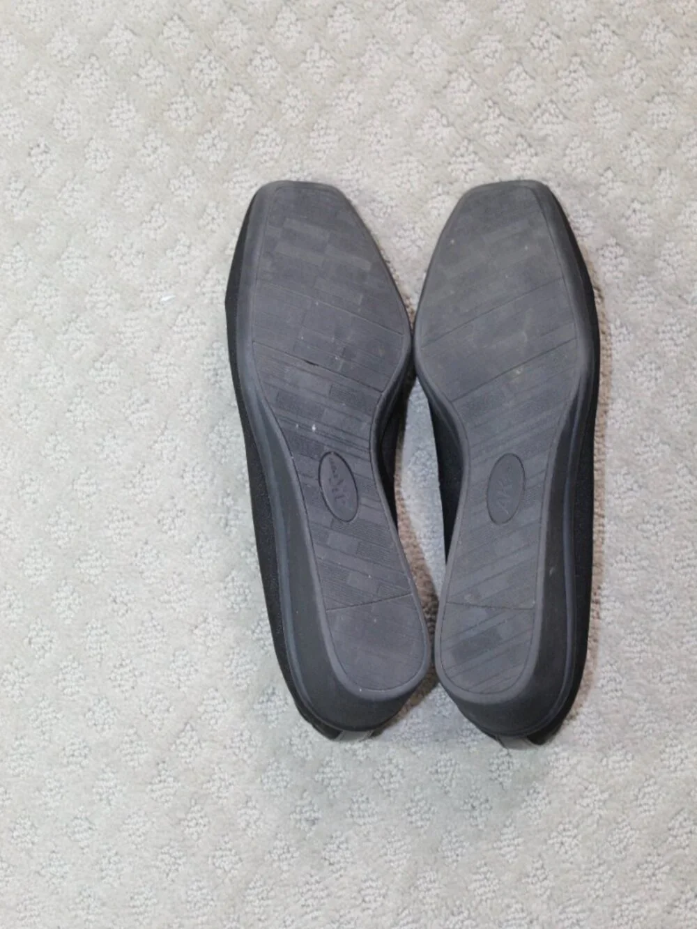 AK Sport Size 9.5 Black Stretch Fabric Square Toe Wedge Heels